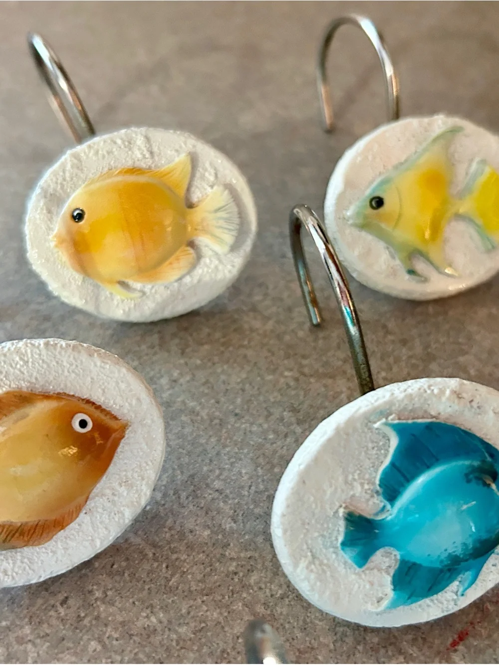 Retired “Rainbow Fish” resin Shower Curtain Hooks